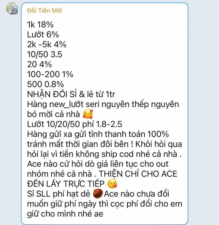 Loi moi chao doi tien li cua tai khoan nhan tien coc sau do bien mat. Anh: NVCC