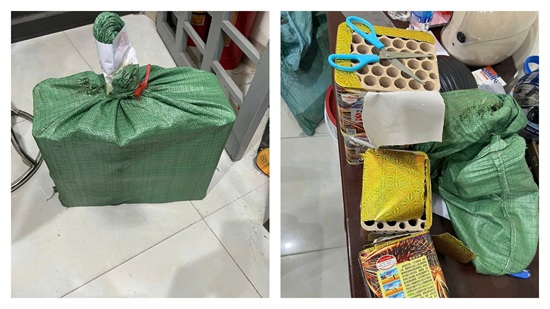 Hà Nội bắt giữ nam thanh niên vận chuyển hơn 8kg pháo nổ. Ảnh: CAHN