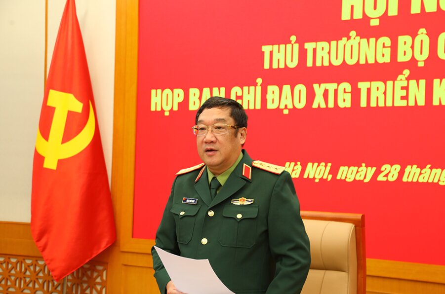 Thuong tuong Pham Hoai Nam phat bieu ket luan hoi nghi. Anh: Bo Quoc phong  