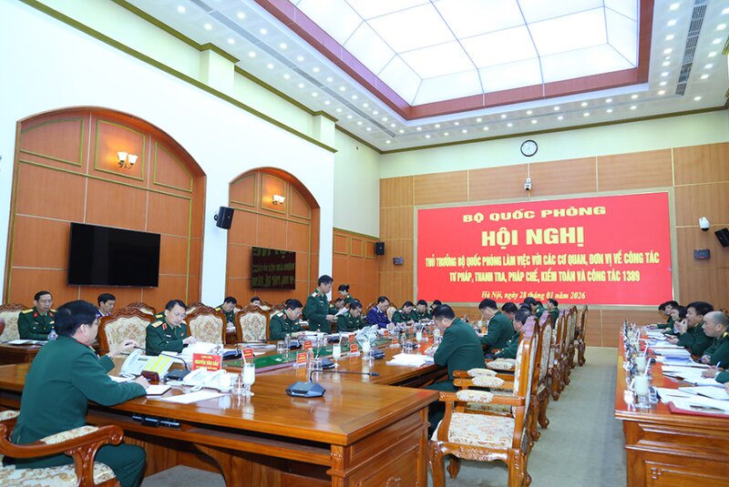 The Ministry of National Defense organizes a conference for the Head of the Ministry of National Defense to work with agencies and units on judicial work, inspection, legal affairs, audit and work 1389. Photo: Ministry of National Defense