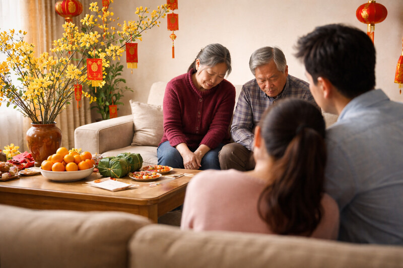 For families that have broken down, Tet days unintentionally become pressure. Graphics: Khanh Linh