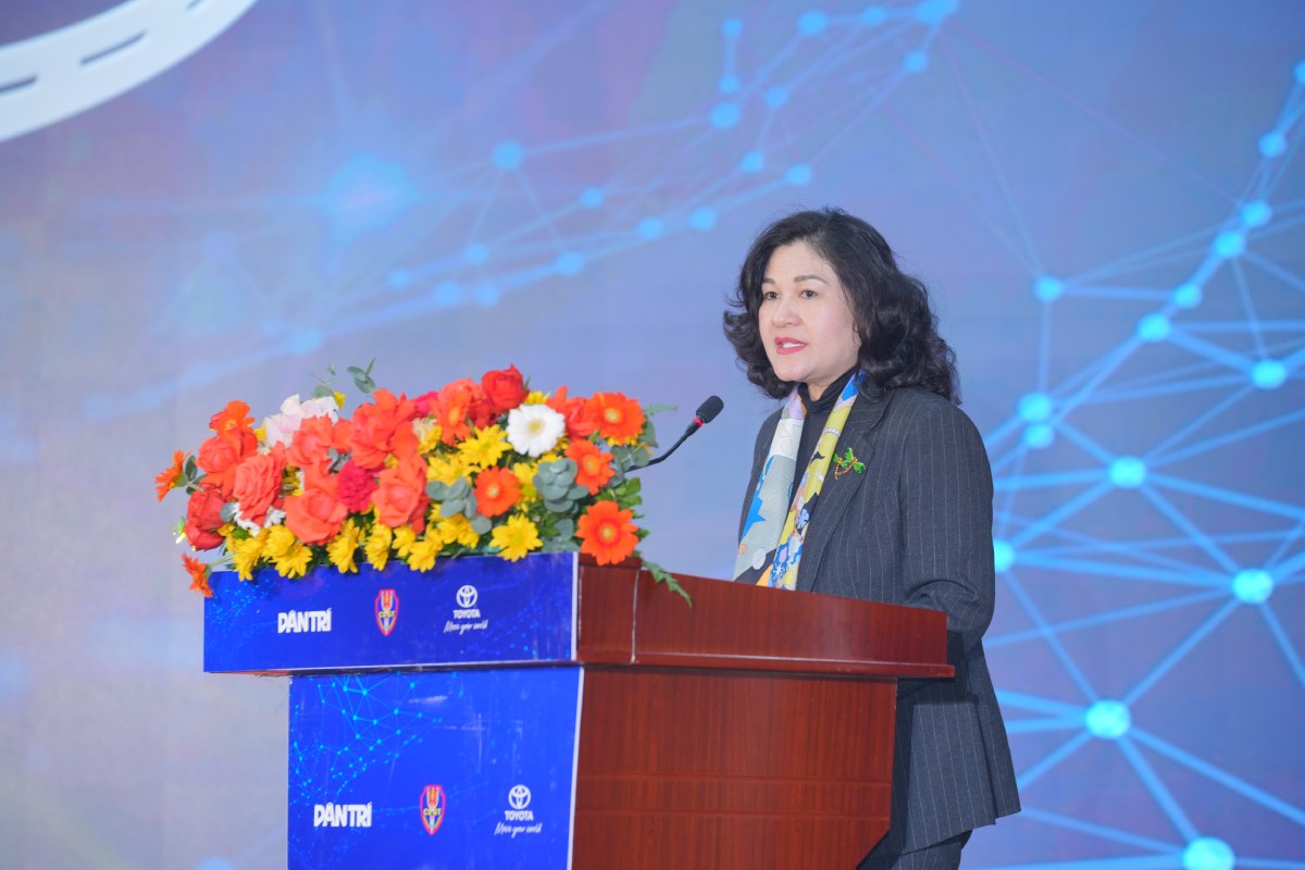 Deputy Minister of Home Affairs Nguyen Thi Ha speaks at the ceremony. Photo: Huong Nha