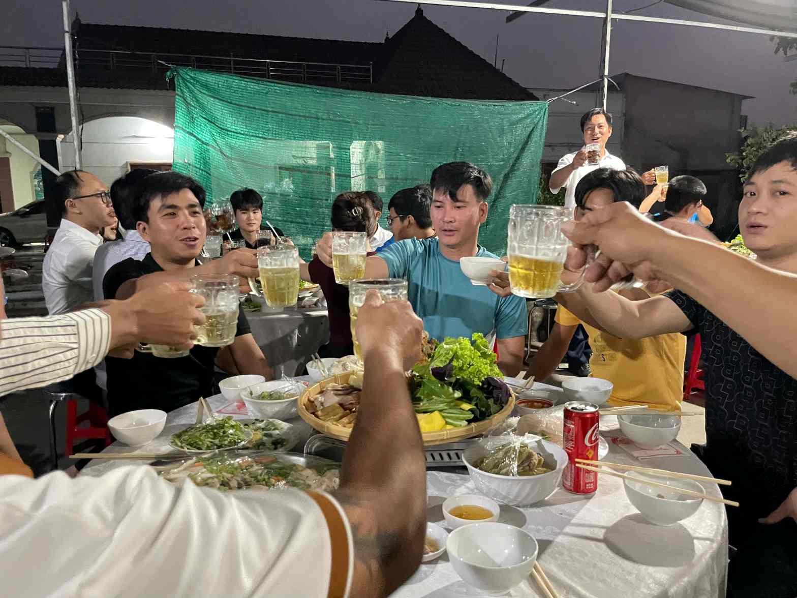 Warm reunion meal on the last day of the year at a motel in Ho Chi Minh City. Photo: Dinh Trong