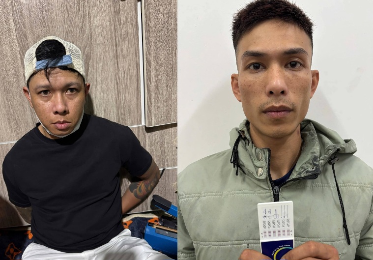 Hai đối tượng buôn bán ma túy vừa sa lưới tại Đà Nẵng. Ảnh: CACC