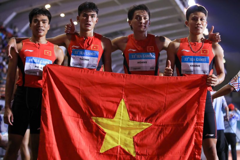 The men's 4x400m relay athletics team is the event group in the starting point to continue training in 2026. Photo: Minh Dan