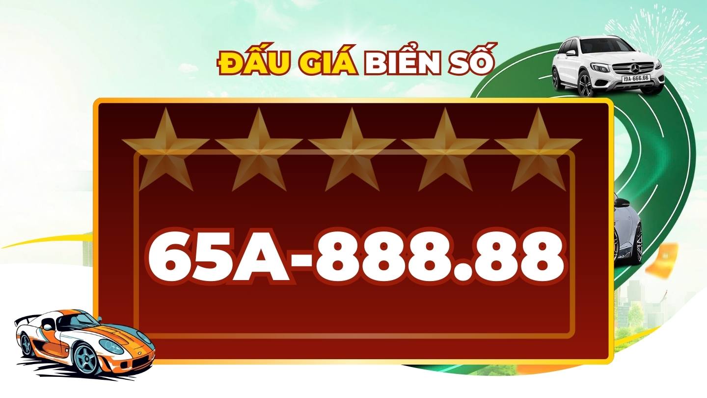 License plate 65A-888.88 officially present in the auction session on January 29