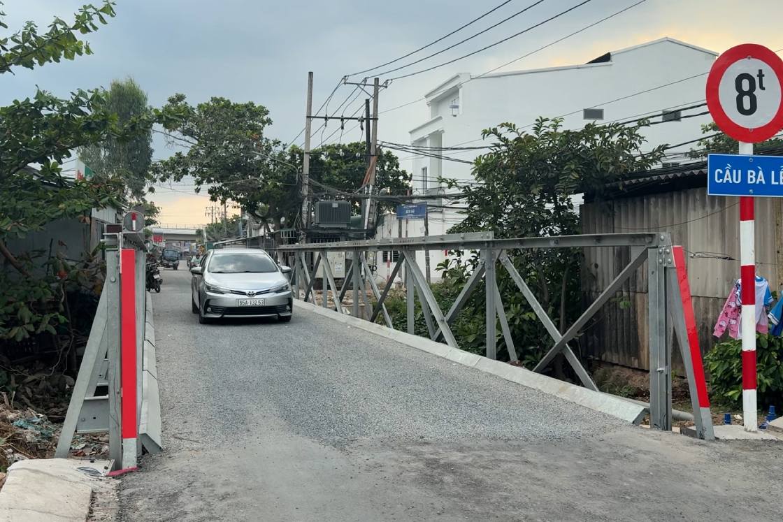 Cầu Bà Lễ đã được khắc phục và đưa vào sử dụng. Ảnh: Tạ Quang