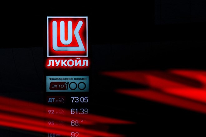 Logo of Russian oil giant Lukoil at a gas station in Moscow, Russia. Photo: AFP