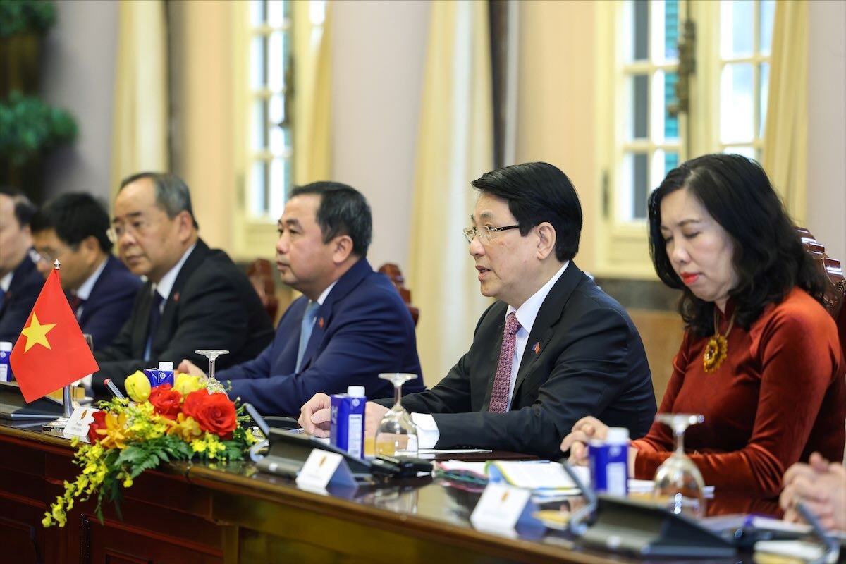 Chủ tịch nước Lương Cường khẳng định Việt Nam mong muốn phát triển sâu rộng, toàn diện quan hệ với EU. Ảnh: Hải Nguyễn