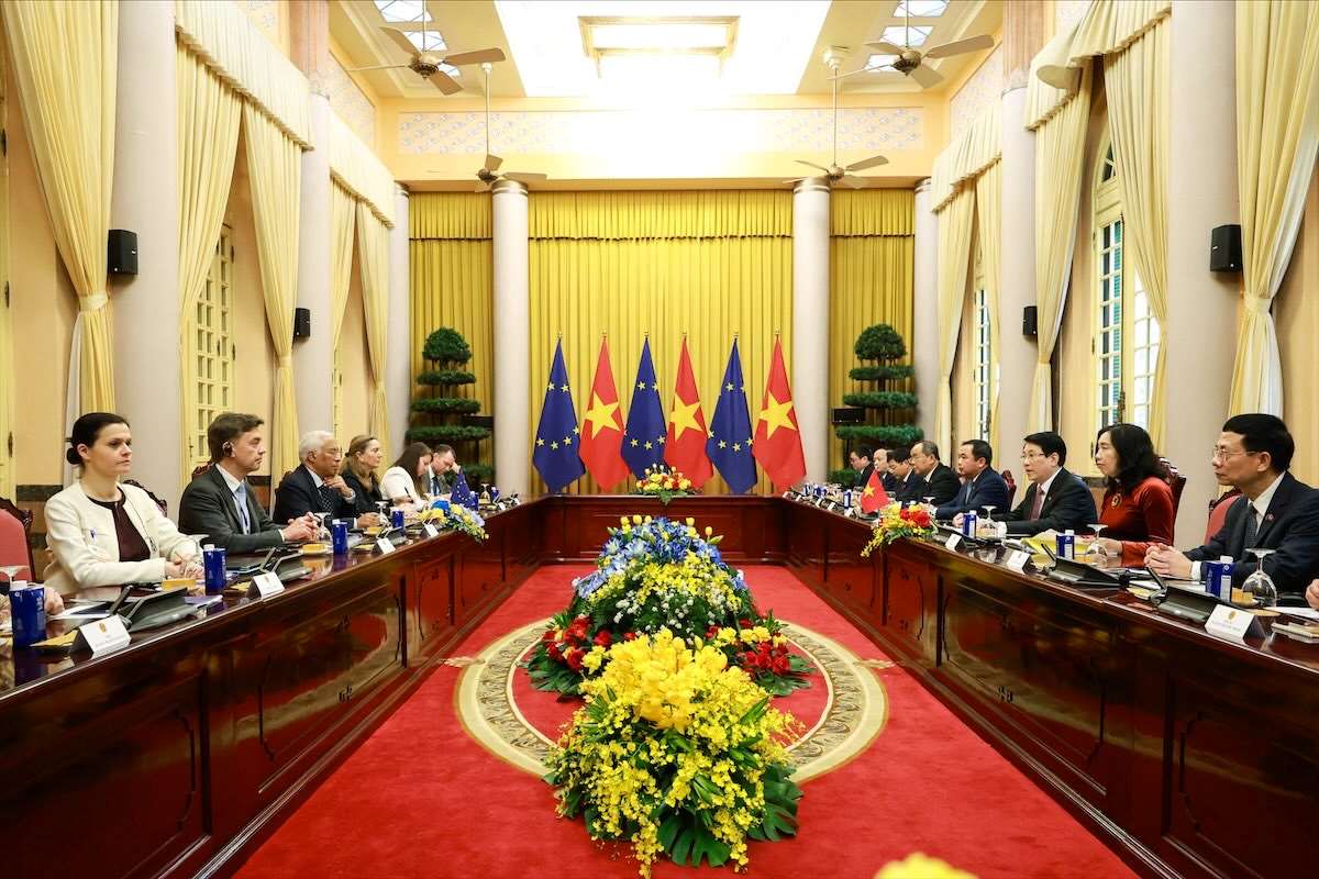 President Luong Cuong holds talks with European Council President António Costa. Photo: Hai Nguyen