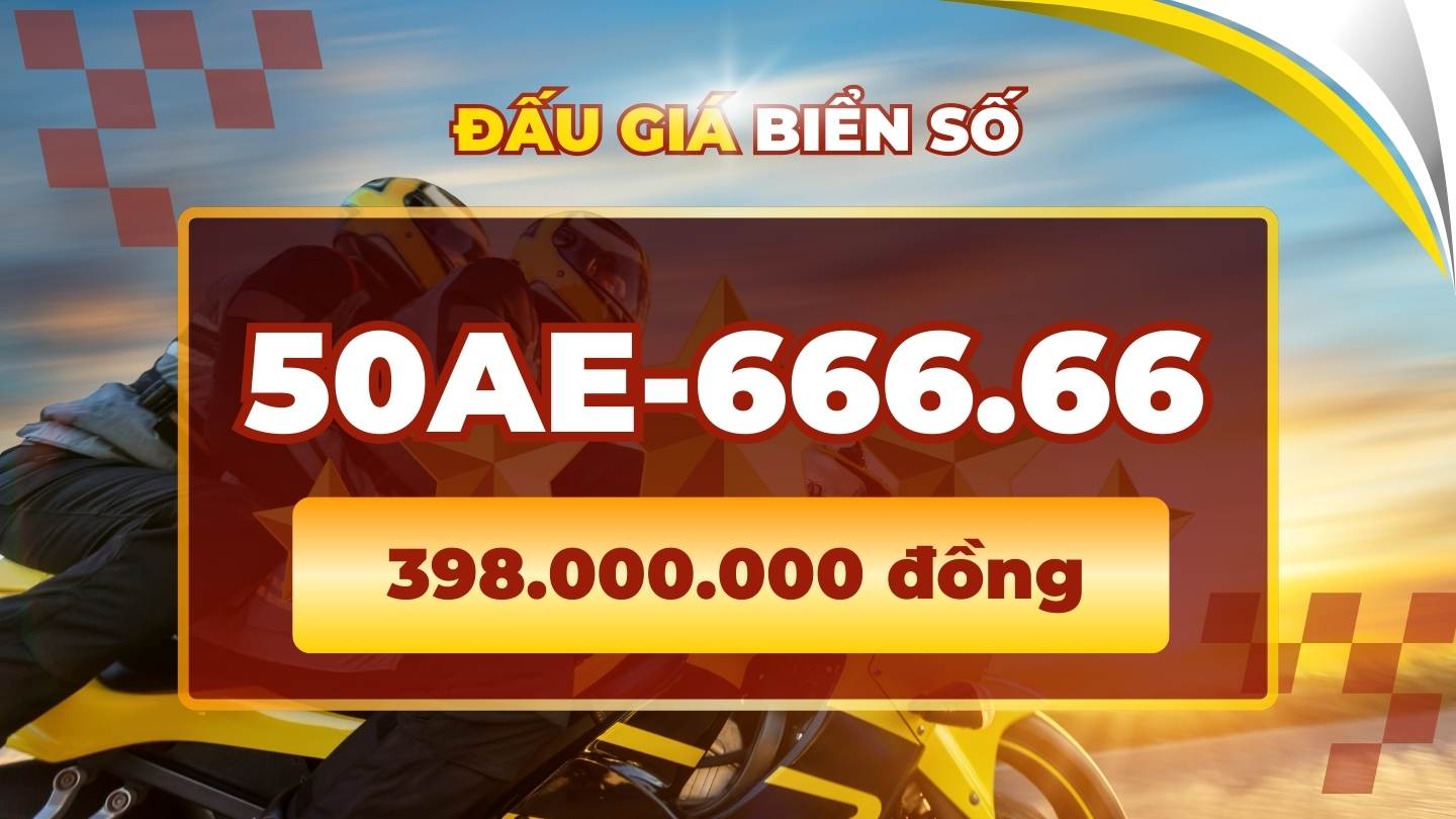 Motorbike license plate 50AE-666.66 has a high price in the auction session on January 29