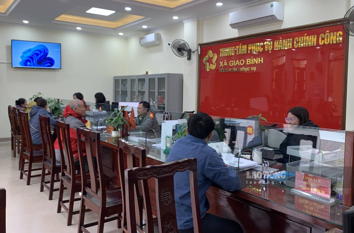 Trung tâm Phục vụ hành chính công xã Giao Bình, tỉnh Ninh Bình. Ảnh: Lương Hà