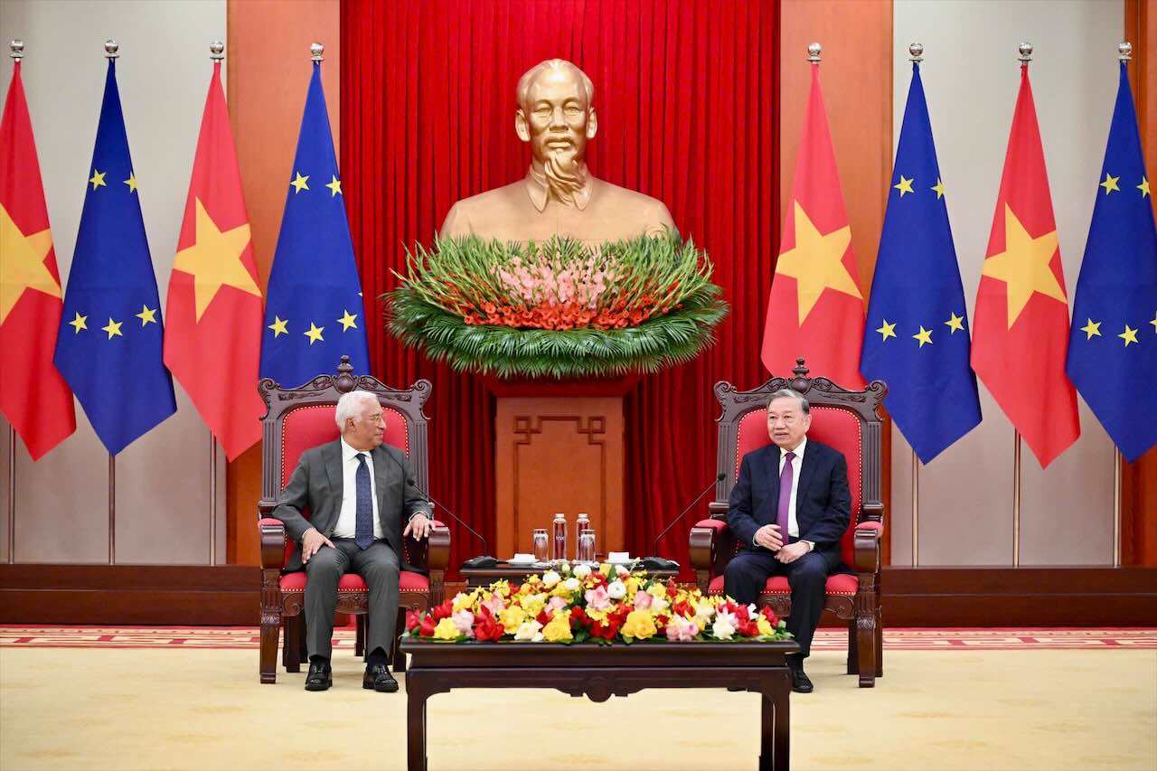 Tổng Bí thư Tô Lâm tiếp Chủ tịch Hội đồng châu Âu Antonio Costa. Ảnh: Hải Nguyễn