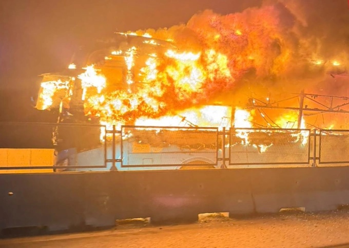 Scene of the fire. Photo: Dang Trang