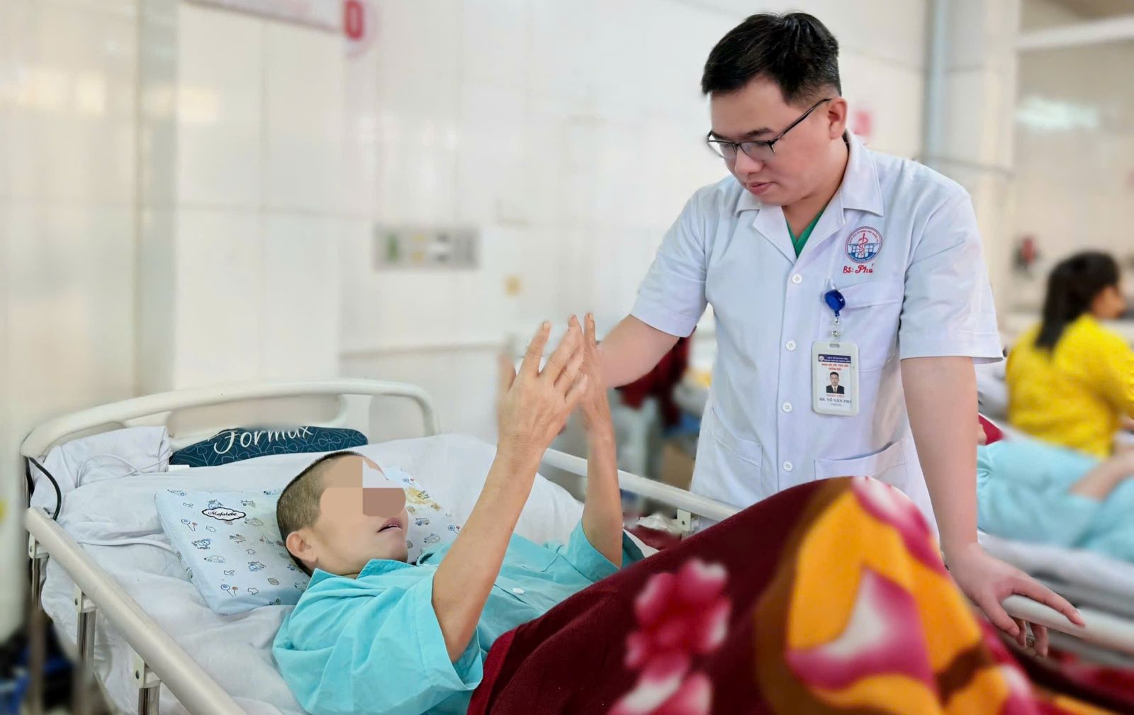 Female patient with stroke has recovered positively after timely intervention. Photo: Quang Tri Provincial General Hospital