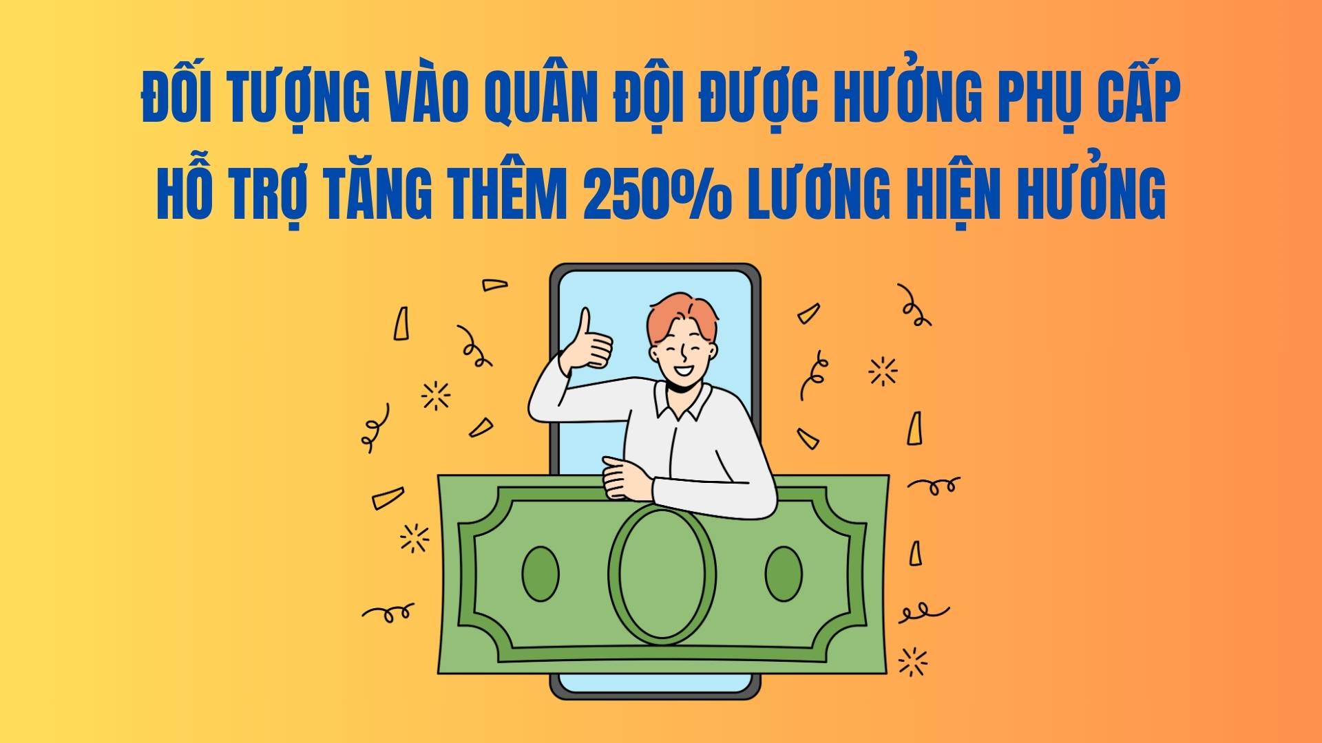 Those entering the Army are entitled to a support allowance increased by 250% of their current salary