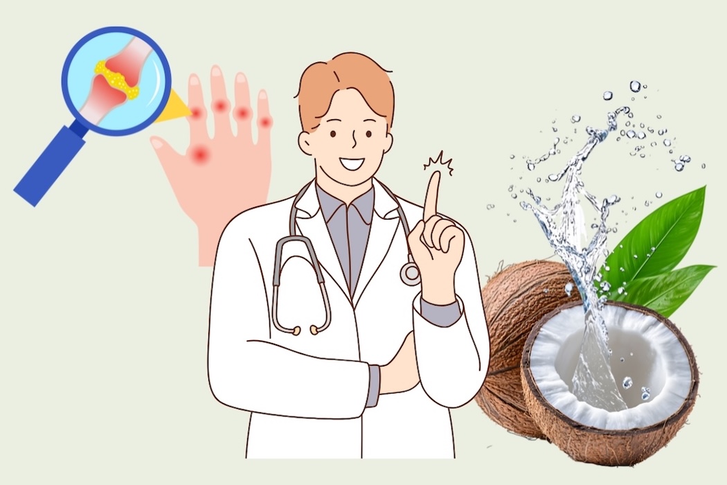 What happens to people with high uric acid when drinking coconut water regularly