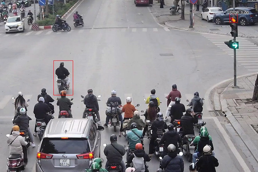 Motorcyclists running red lights are recorded by AI cameras. Photo: Traffic Police Department
