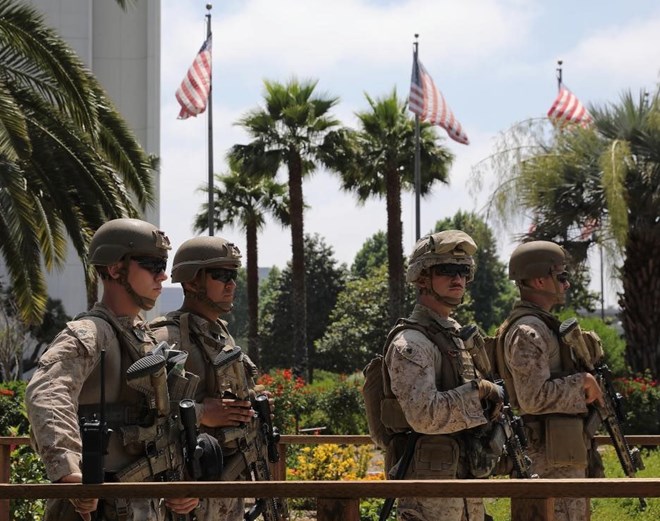 US military on duty in Los Angeles, California, June 13, 2025. Photo: Xinhua