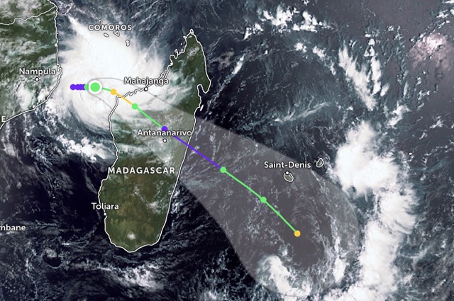 Storm Fytia is heading towards mainland Madagascar. Photo: European Space Agency