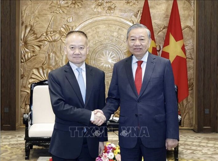 General Secretary Su Lin receives Mr. Liu Haixing - Special Envoy of General Secretary and President of China Xi Jinping. Photo: VNA