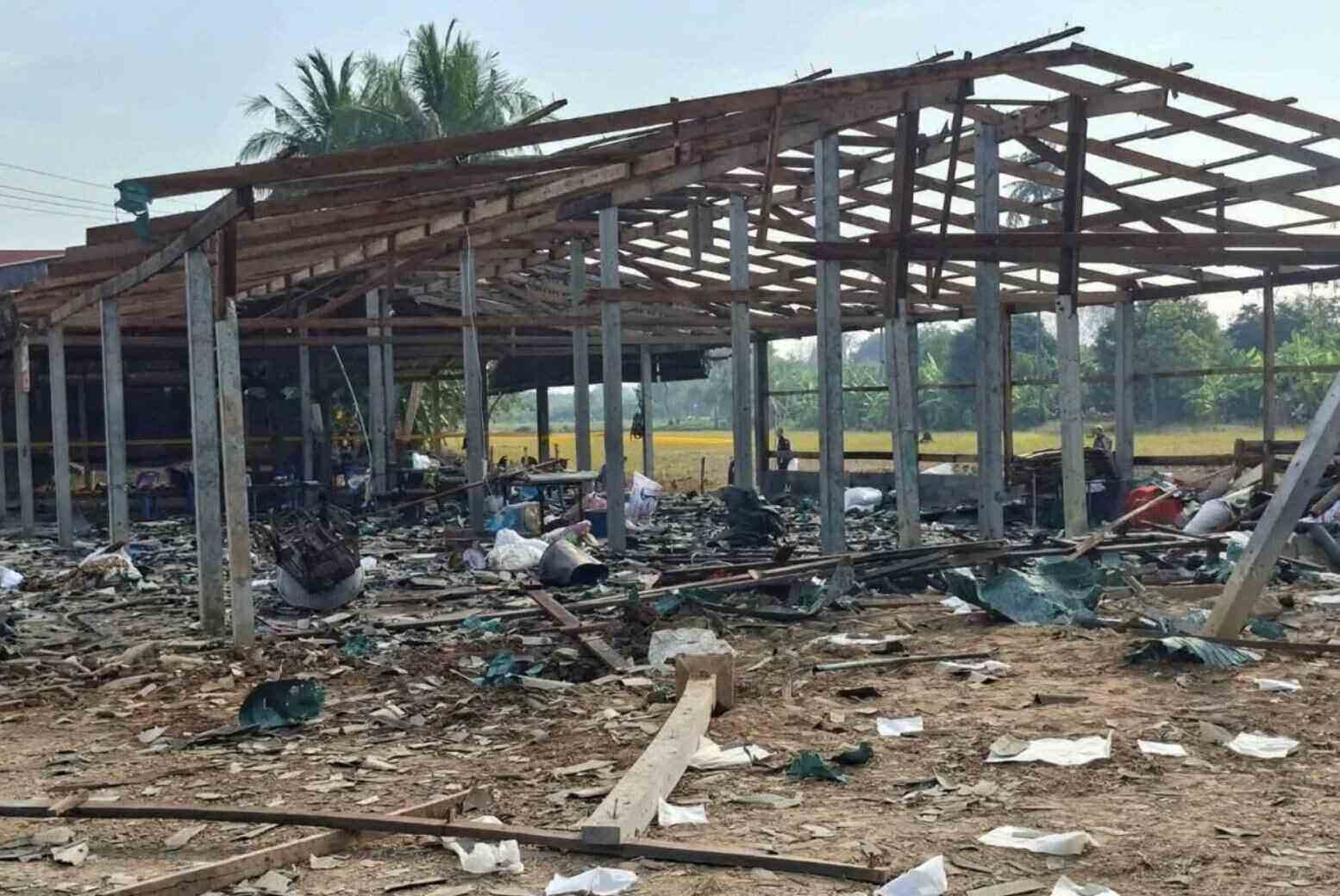 Scene of the fireworks factory explosion in Thailand. Photo: Thai Fire and Rescue Department