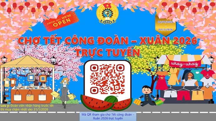 Đoàn viên, người lao động có thể quét mã QR trên hình để tham gia chương trình “Chợ Tết Công đoàn - Xuân 2026” tại Quảng Trị. Ảnh: Công đoàn Quảng Trị
