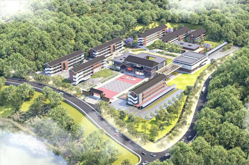 Phối cảnh Dự án Trường Phổ thông Nội trú liên cấp TH và THCS Thanh Thủy. Ảnh: CĐT