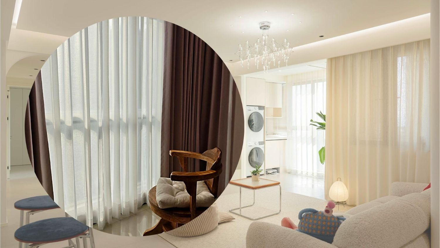 Curtains contribute to shaping the aesthetics of the living room. Graphics: Thanh Thanh