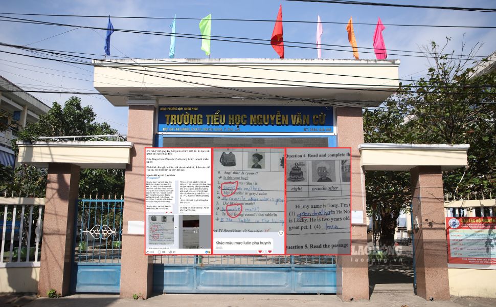 The Culture and Social Department of Quy Nhon Nam ward (Gia Lai) determined that the English teacher of Nguyen Van Cu Elementary School corrected the exam paper and lowered the scores of many students. Photo: Hoai Phuong