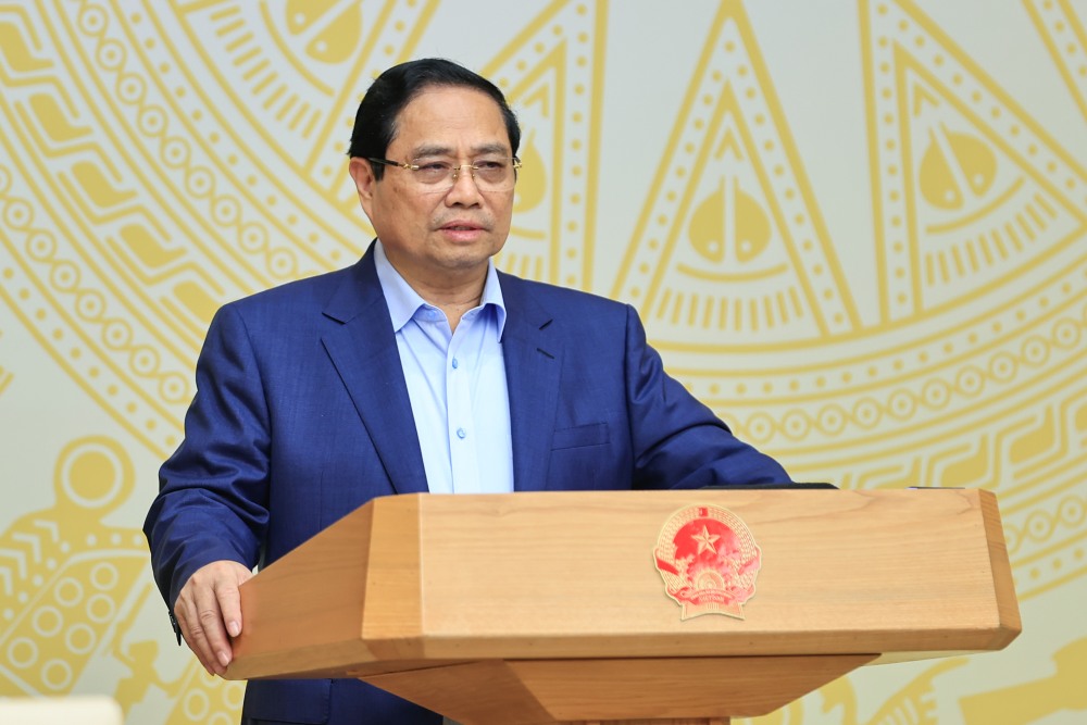 Prime Minister Pham Minh Chinh chairs the 4th meeting of the National Steering Committee for implementing Resolution 68 on private economic development. Photo: VGP