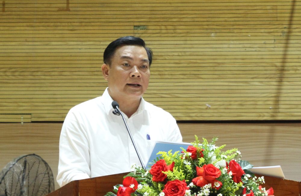 Phó Giám đốc Sở Văn hóa Thể thao và Du lịch Đà Nẵng phát biểu tại Lễ khai mạc. Ảnh: Thanh Huyền