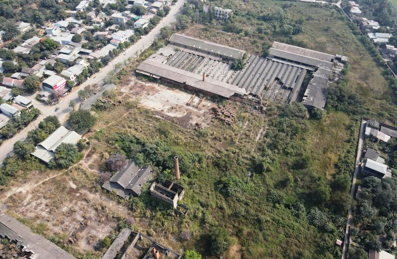 Nhà máy gạch Ba Lan cũ nhìn từ trên cao. Ảnh: Quách Du 