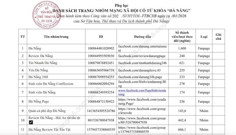 Da Nang has just conducted a review and listed 236 social networking sites and groups with a large number of followers. Photo: My Linh