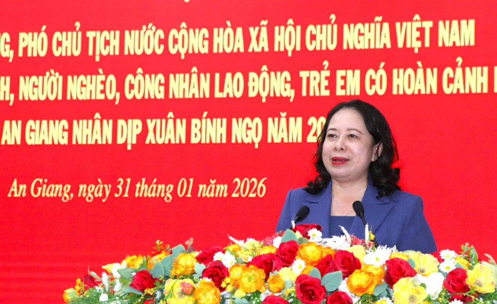 Phó Chủ tịch nước Võ Thị Ánh Xuân phát biểu tại chương trình. Ảnh: Phương Vũ