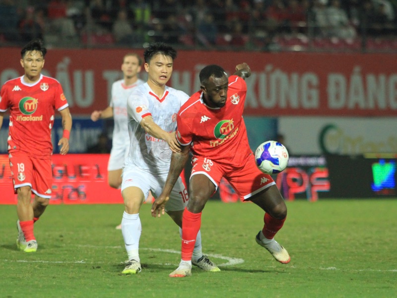 테콩 비엣텔, 2025-2026 V.리그 12라운드에서 하이퐁과 맞붙다. 사진: 민단