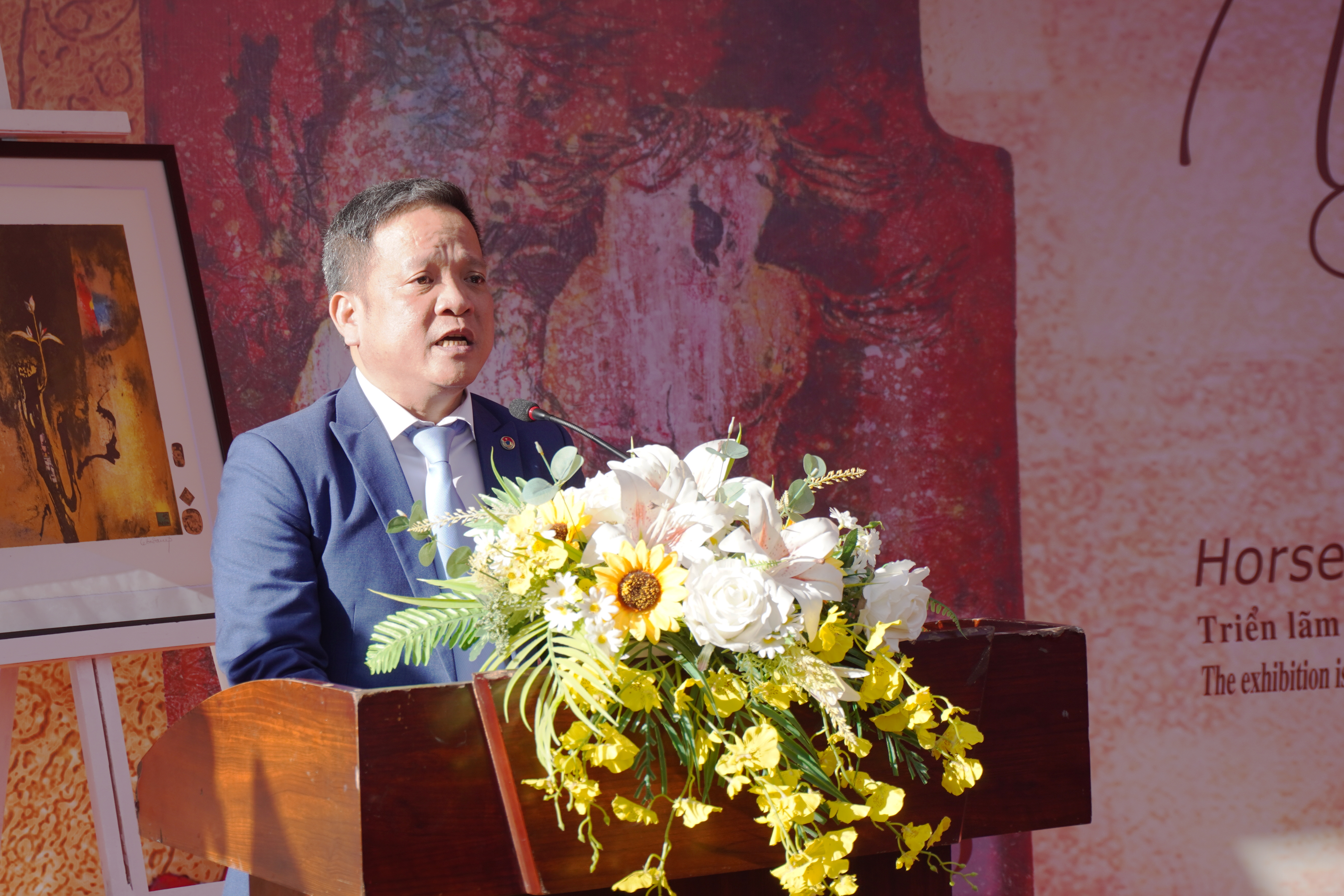 Ông Huỳnh Đình Quốc Thiện - Giám đốc Bảo Tàng Đà Nẵng phát biểu tại chương trình. Ảnh: Trần Thi