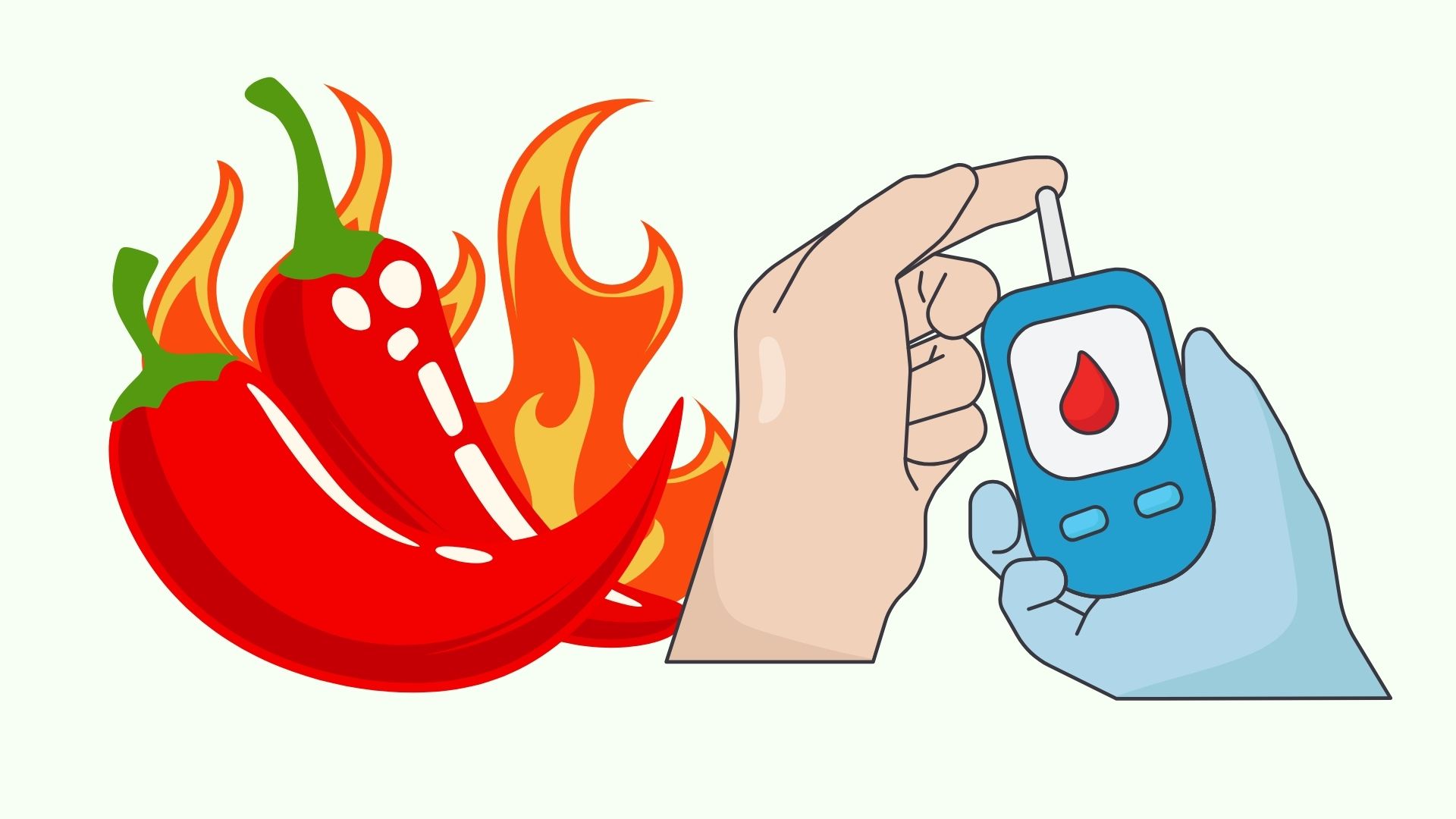 Đường huyết biến động khi ăn ớt trong mỗi bữa cơm. Đồ họa: Linh Đan