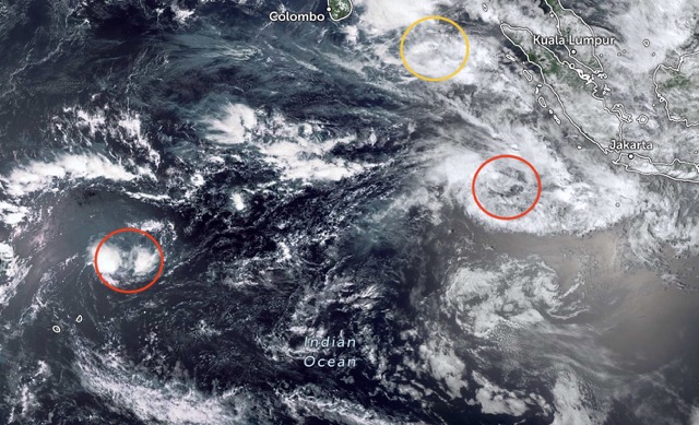 Low pressure connecting low pressure formation on the Indian Ocean. Photo: DWD