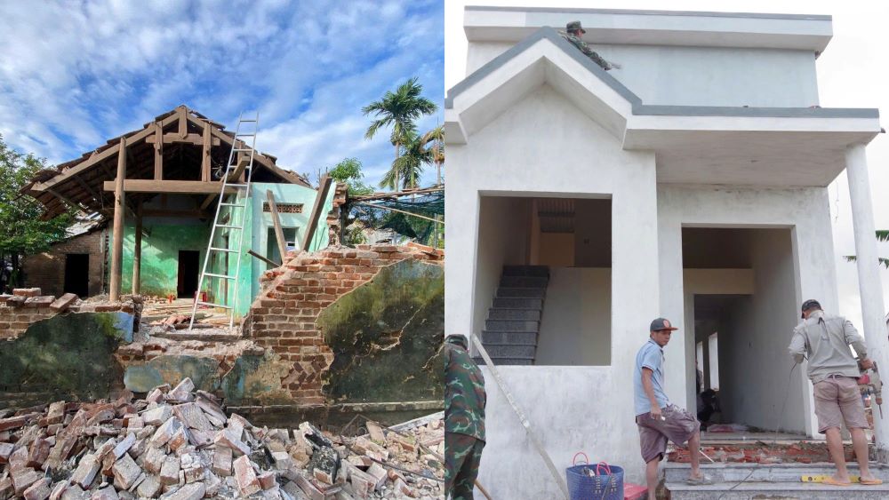 Ngoi nha ong Tan truoc va sau khi trien khai Chien dich Quang Trung. Anh: Khai Dang