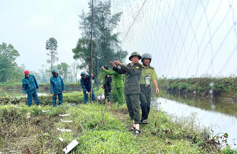 Qua kiem tra, luc luong chuc nang da thu giu va tieu huy tai cho khoi luong tang vat rat lon, gom hon 15.620m luoi va 62.550 que dinh nhua dung de bay chim.