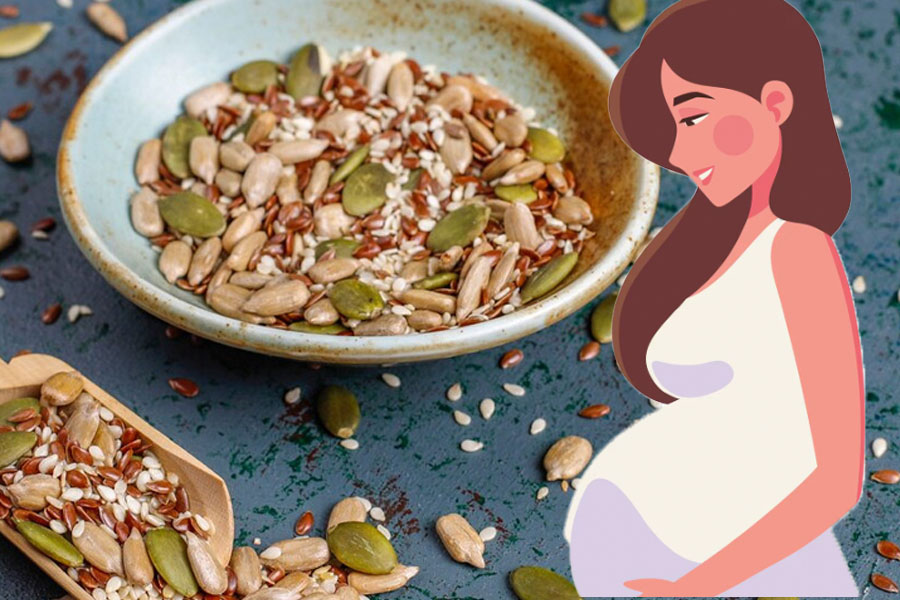 Nuts to supplement in the first three months of pregnancy. Graphics: Thien Nhan