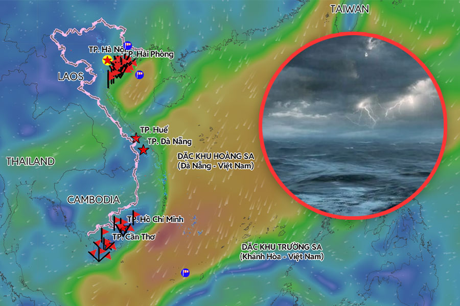 Weather forecast for bad weather due to low pressure and cold air