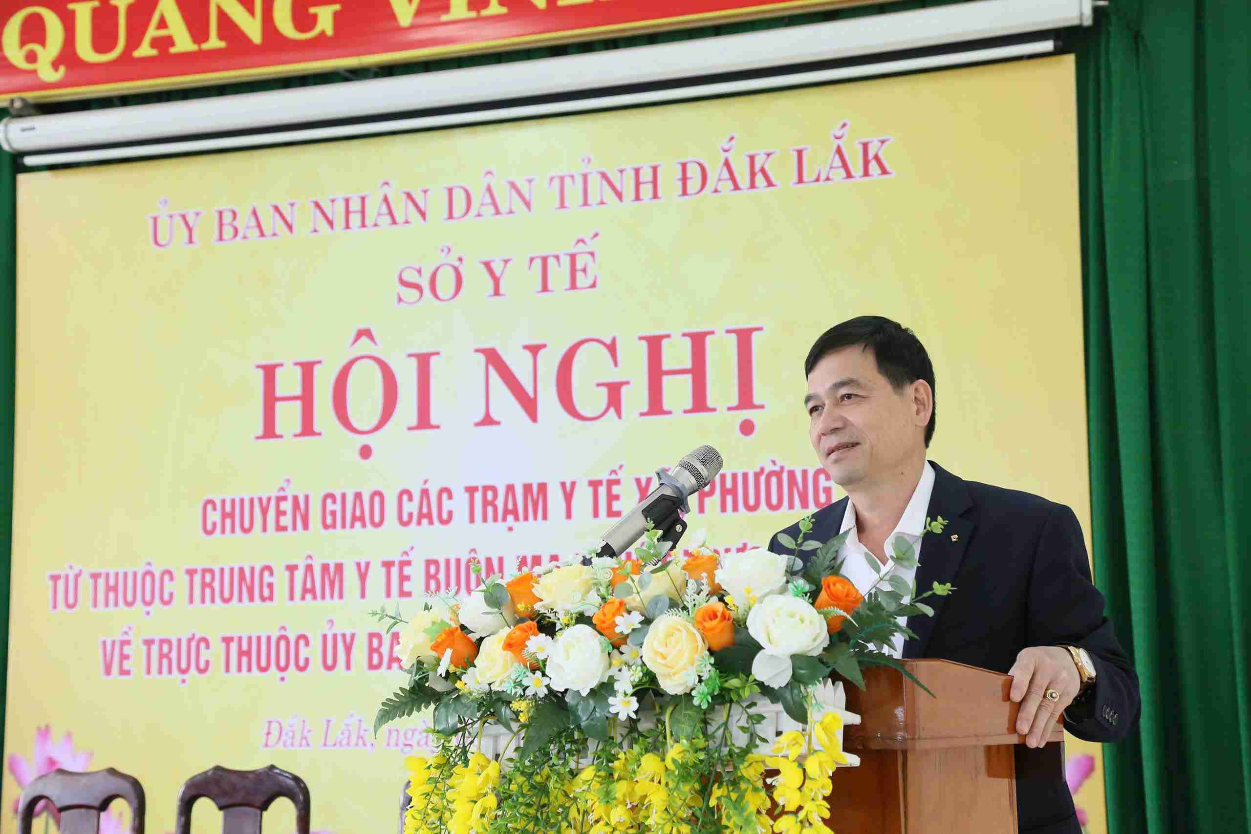 Ong Hoang Hai Phuc – Giam doc Trung tam Kiem soat benh tat (CDC) Dak Lak phat bieu. Anh: Bao Trung