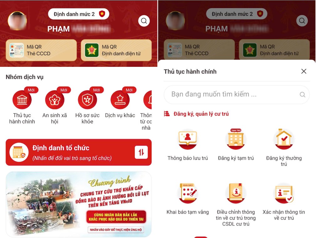 Organizations and individuals can submit dossiers and receive online administrative procedure resolution results at the VNeID application. Photo: Pham Dong