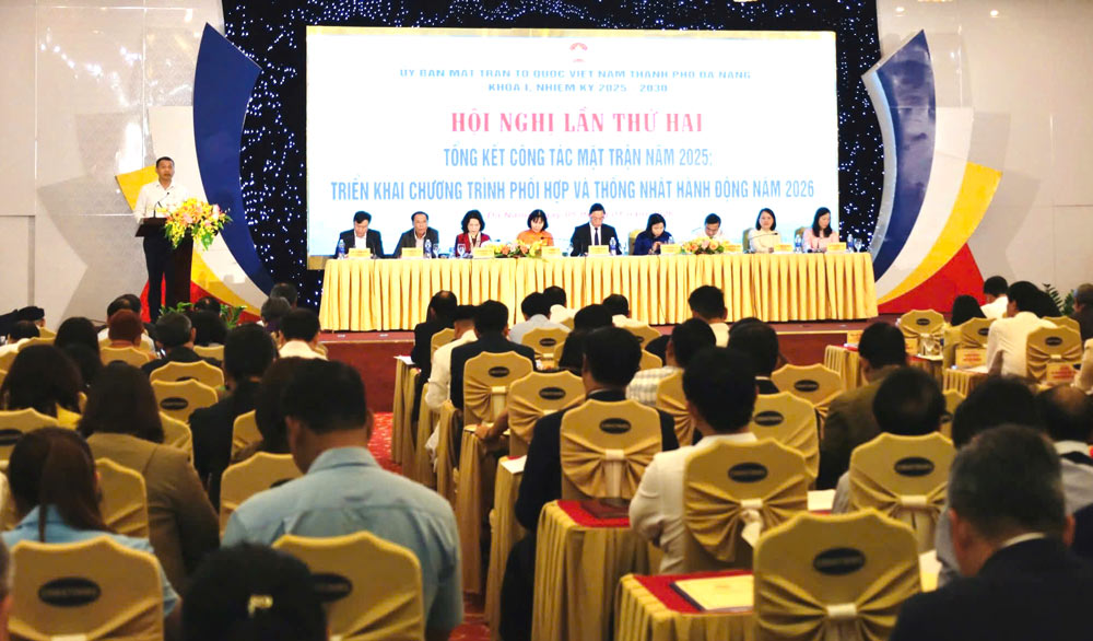 The Vietnam Fatherland Front Committee of Da Nang City, term I, term 2025 - 20230, organized a conference to summarize the Front's work in 2025, and deploy the coordination and unified action program in 2026. Photo: Vietnam Fatherland Front Da Nang