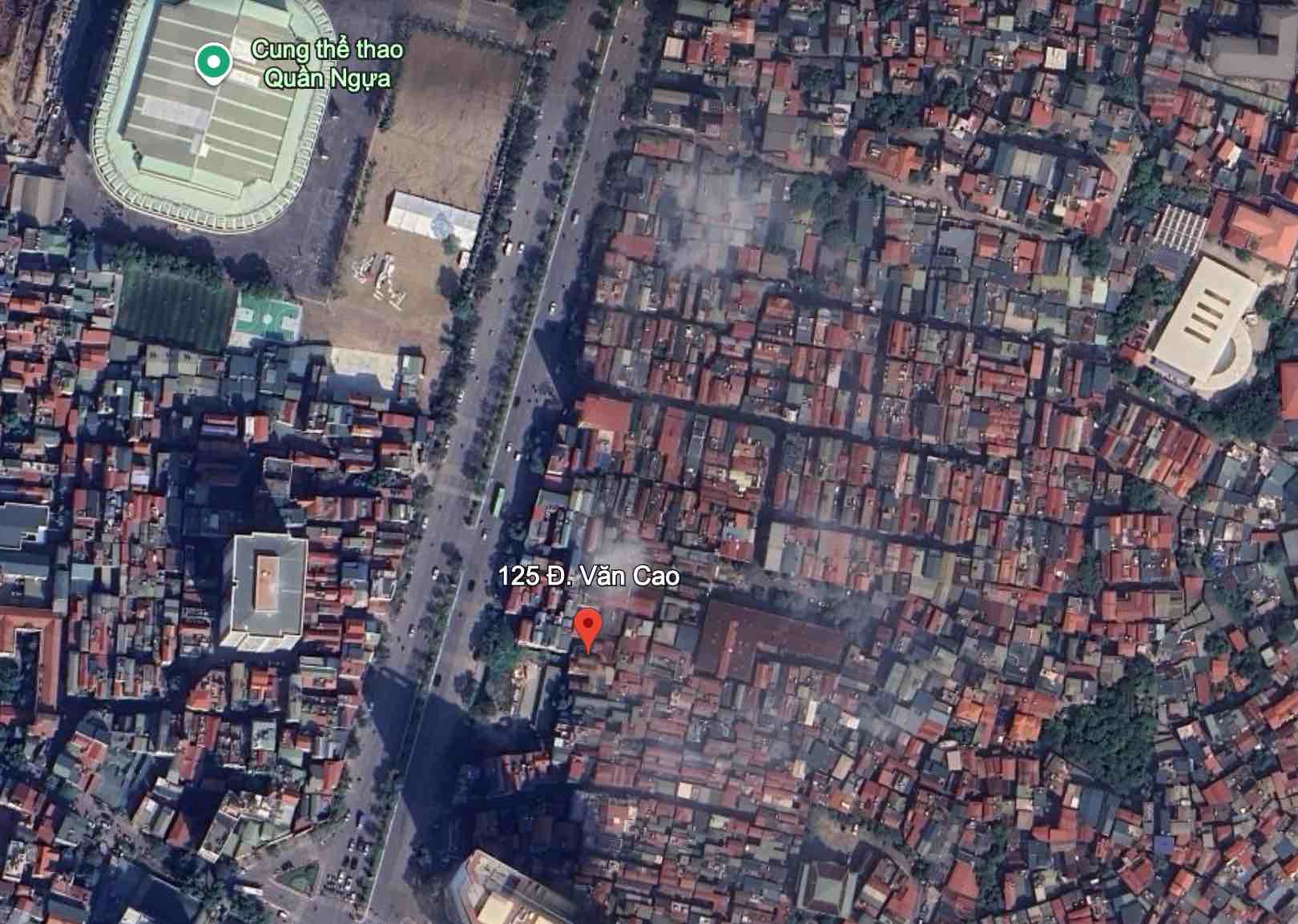 Hanoi recovers 1,347m2 of land at 125 Van Cao. Photo: Google Earth