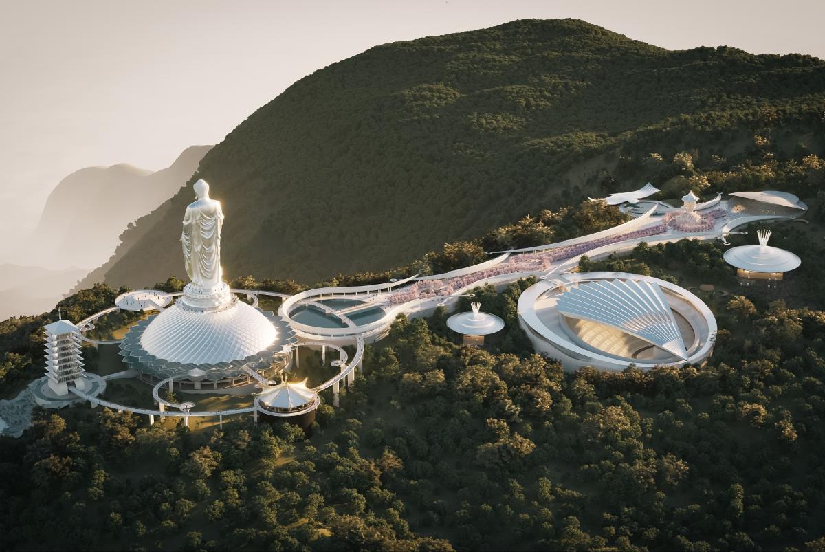 Phoi canh du an Quan the du lich tam linh va di tich lich su Am Tien. Anh: Tap doan Sun Group