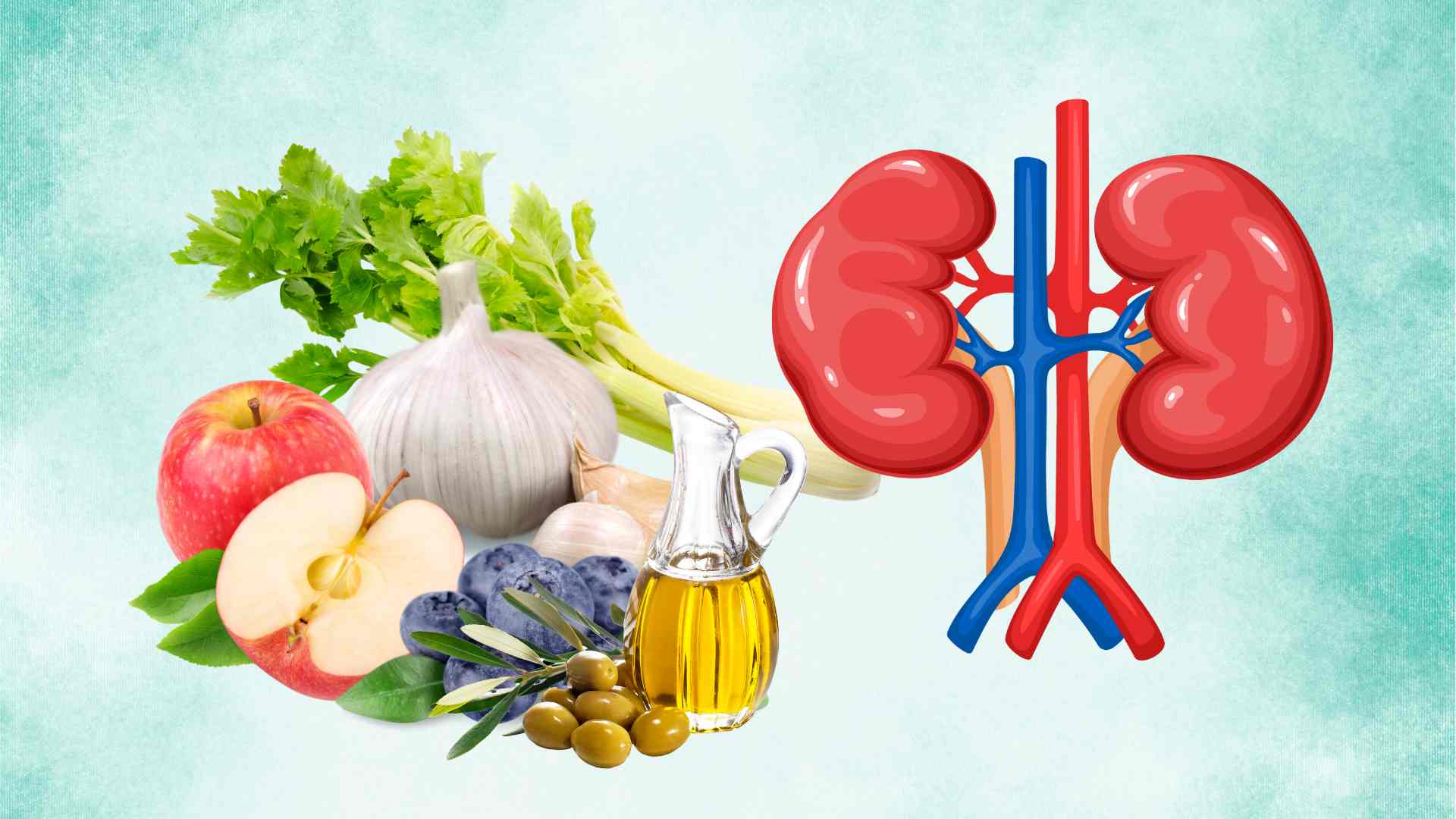 Celery, apples, garlic help the kidneys filter toxins, prevent inflammation. Photo: Thai Anh