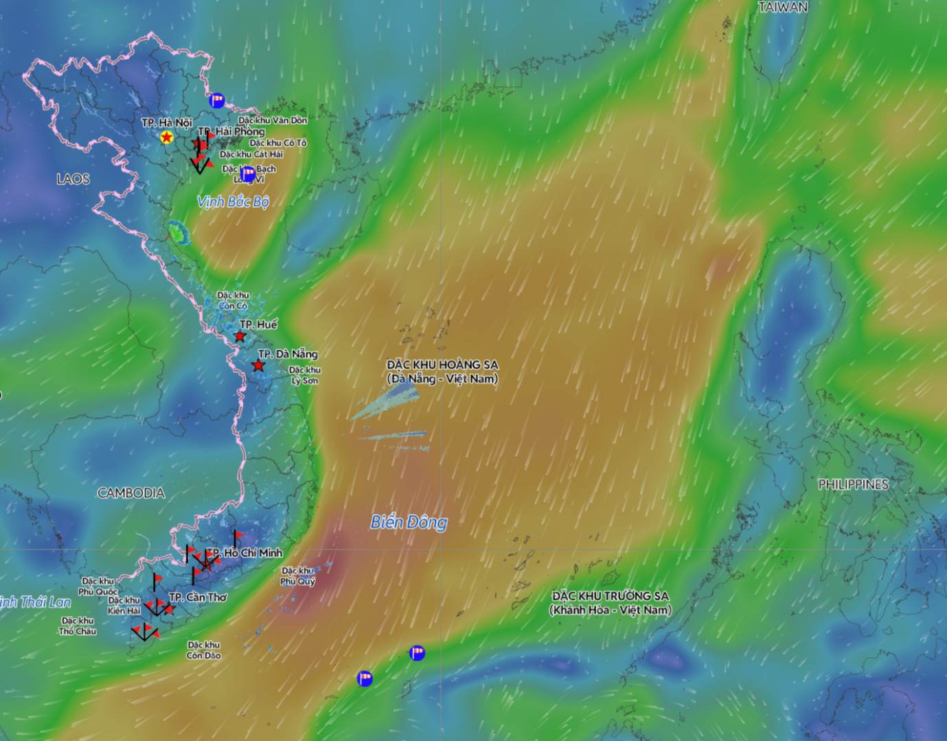 Cold air causes unfavorable weather in some sea areas. Source: Vietnam Disaster Monitoring System
